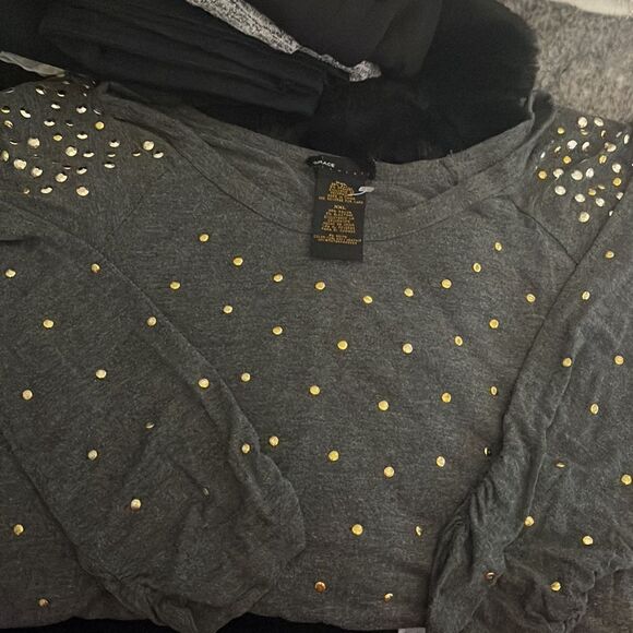 Plus size xxl grace elememts western boho grey gold silver stud bling - Picture 6 of 8